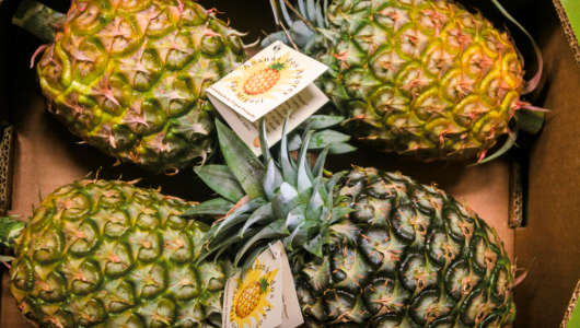 a close up of a pineapple