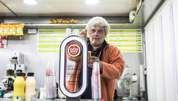 a person standing in front of a counter