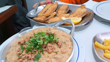 a plate of food on a table