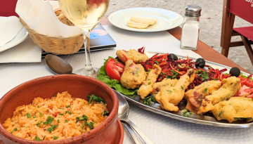 a plate of food on a table