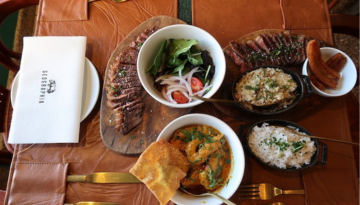 a plate of food on a table